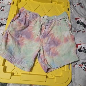 PacSun Men's Tie-Dye Pastel Flat Front Shorts